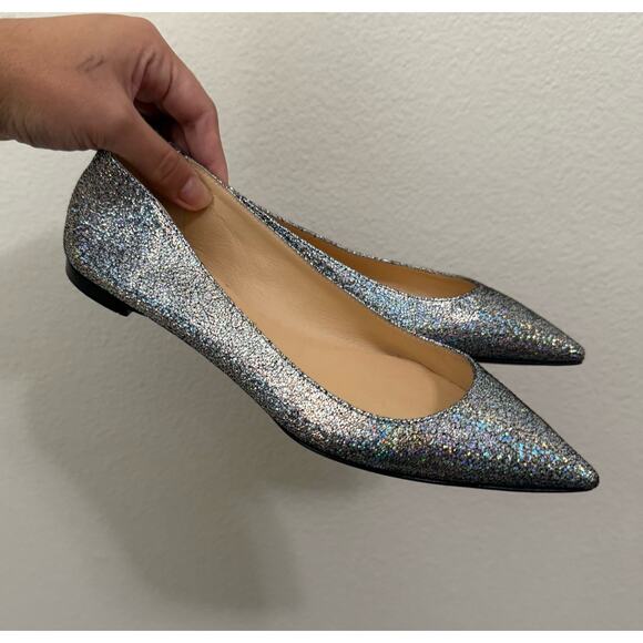 Christian Louboutin Ballalla Silver Mica Glitter Ballerina Ballet Flat 36 - Picture 3 of 15